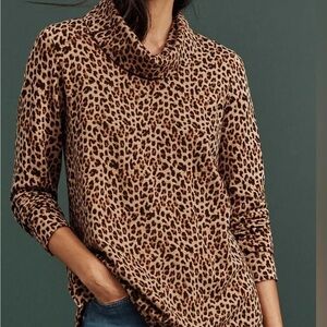 J. Jill Animal Print Cowl Neck Sweater
